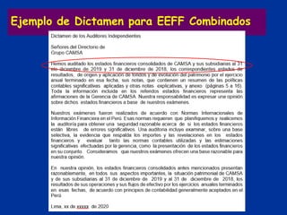 Ejemplo de Dictamen para EEFF Combinados
 