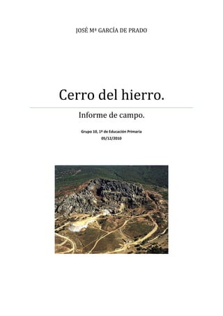 JOSÉ Mª GARCÍA DE PRADO
Cerro del hierro.
Informe de campo.
Grupo 10, 1º de Educación Primaria
05/12/2010
 