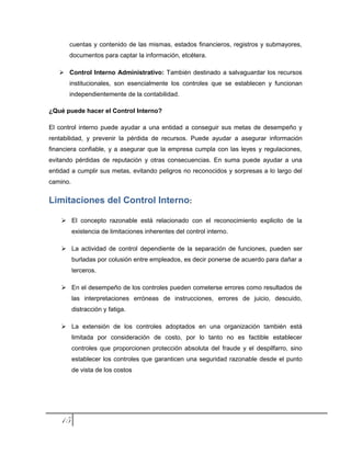 Informe de control interno | DOC