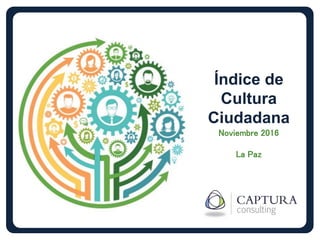 Índice de
Cultura
Ciudadana
Noviembre 2016
La Paz
 