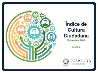 Índice de
Cultura
Ciudadana
Noviembre 2016
El Alto
 