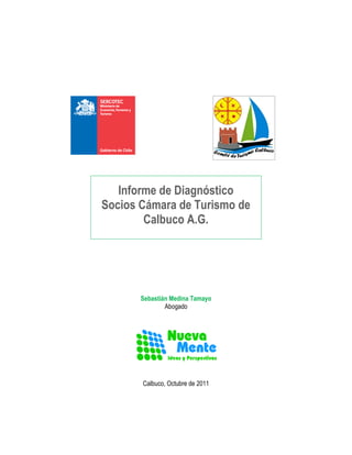 Informe de Diagnóstico
Socios Cámara de Turismo de
        Calbuco A.G.




       Sebastián Medina Tamayo
               Abogado




       Calbuco, Octubre de 2011
 