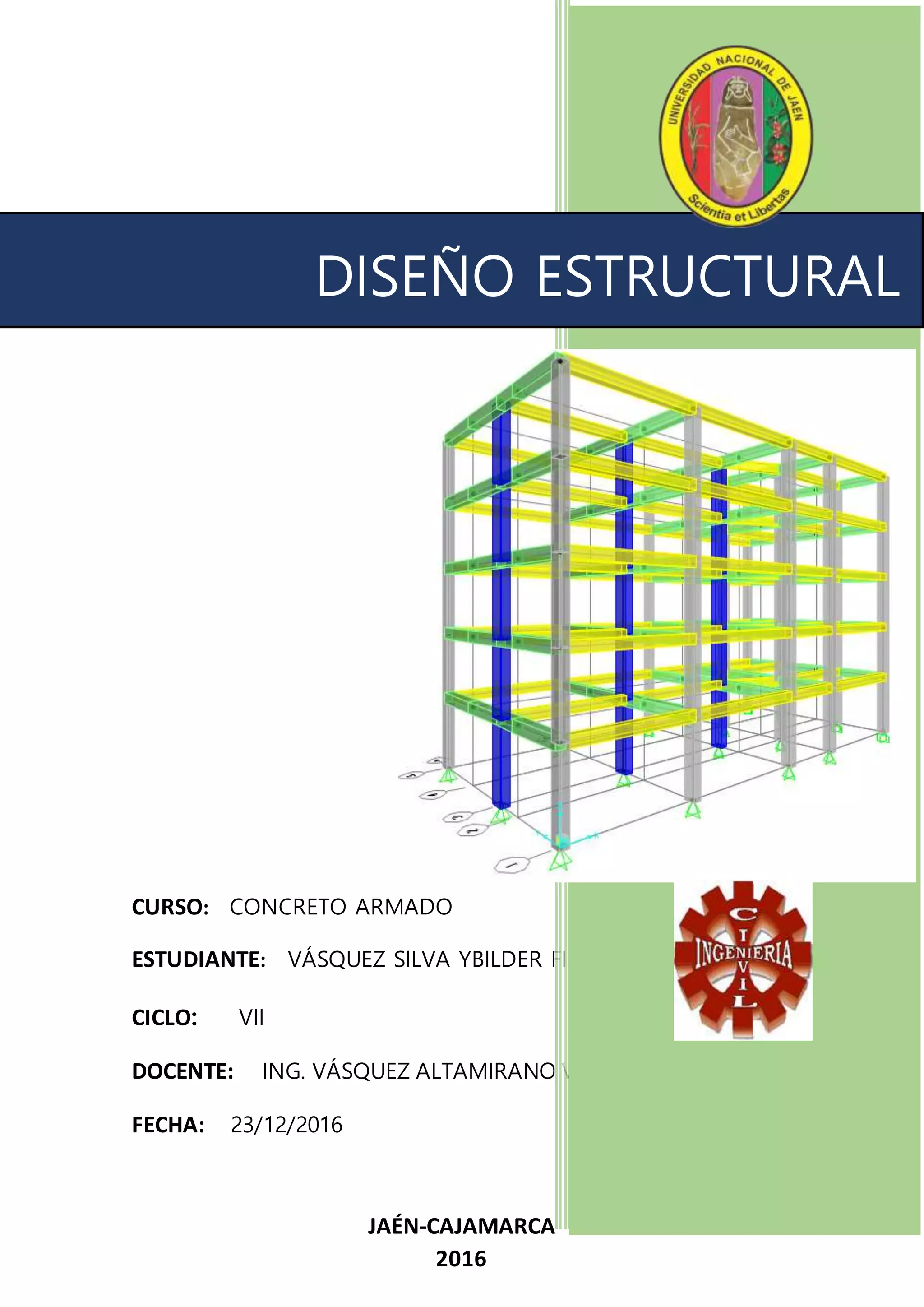 DISEÑO ESTRUCTURAL DE UNA VIVIENDA DE 5mx20m DE 5 NIVELES | DOCX