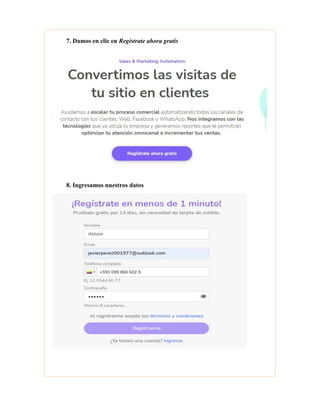 7. Damos en clic en Regístrate ahora gratis
8. Ingresamos nuestros datos
 
