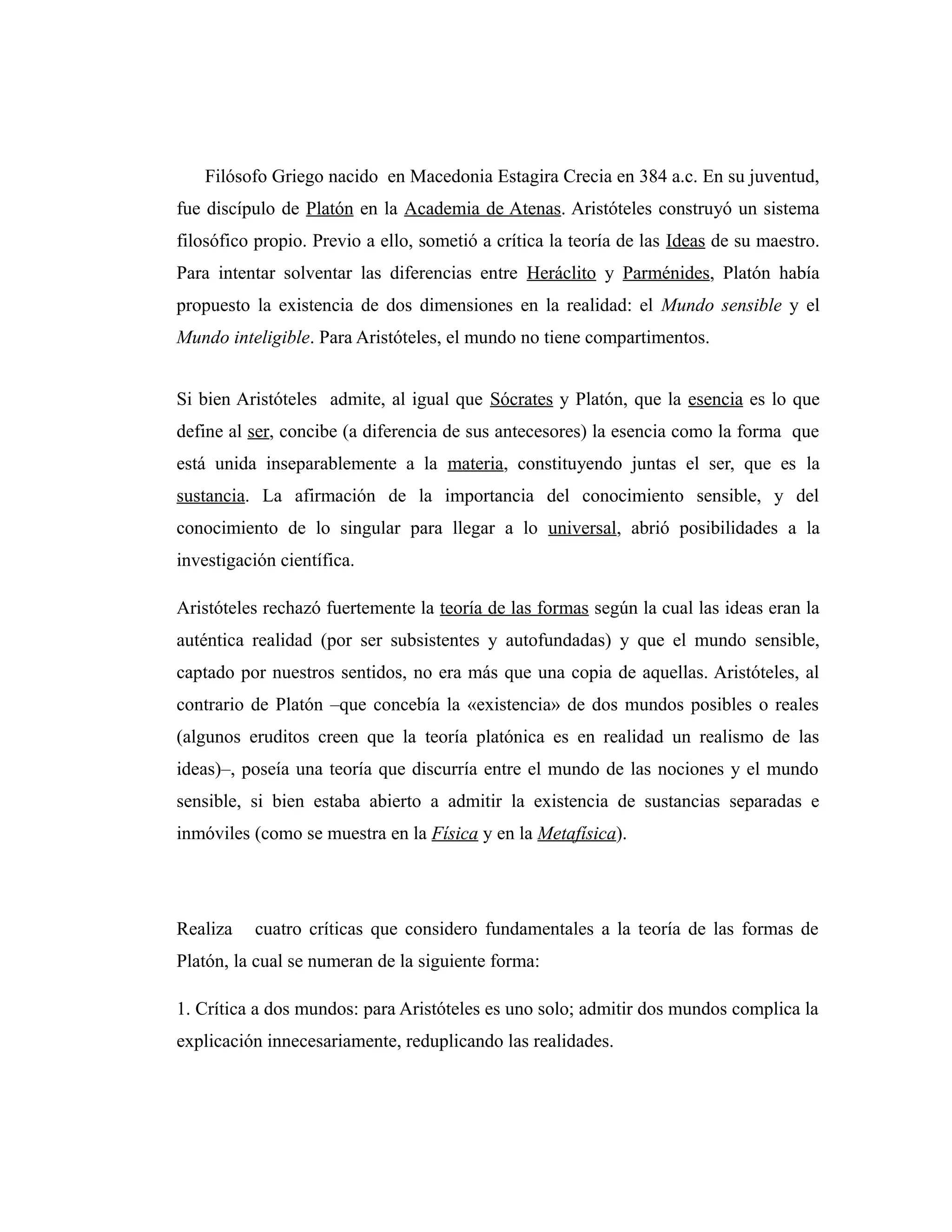 Informe de filosofia aristoteles- tomas aquino- emmanuel kant | ODT