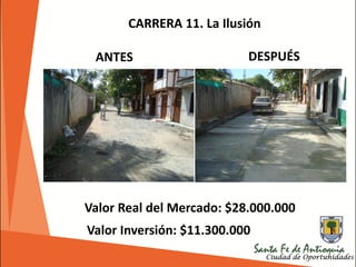 CARRERA 11. La Ilusión
ANTES DESPUÉS
Valor Real del Mercado: $28.000.000
Valor Inversión: $11.300.000
 