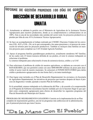 Informe de gestión primeros 100 días de gobierno | PDF
