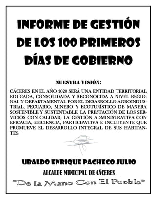 Informe de gestión primeros 100 días de gobierno | PDF