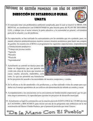 Informe de gestión primeros 100 días de gobierno | PDF