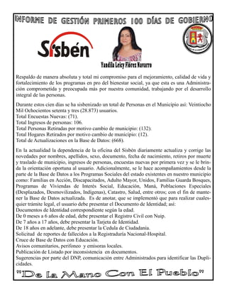 Informe de gestión primeros 100 días de gobierno | PDF