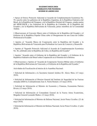 Informe de labores 2010