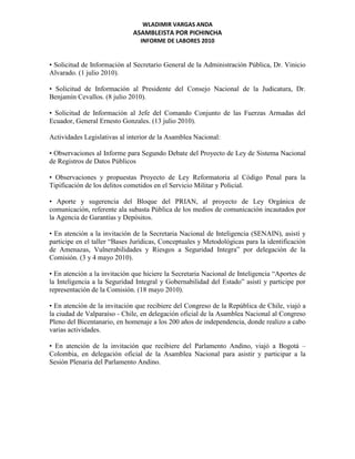 Informe de labores 2010