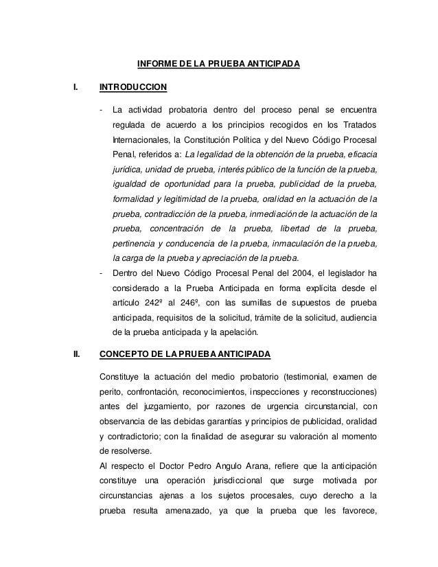 La Prueba Anticipada