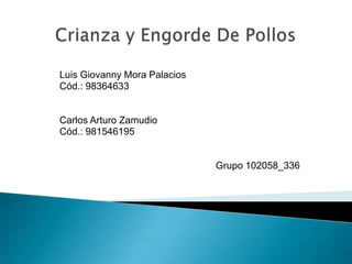 Luis Giovanny Mora Palacios
Cód.: 98364633

Carlos Arturo Zamudio
Cód.: 981546195

Grupo 102058_336

 