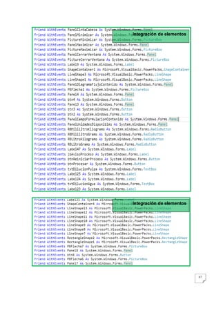 67
Integración de elementos
Integración de elementos
 