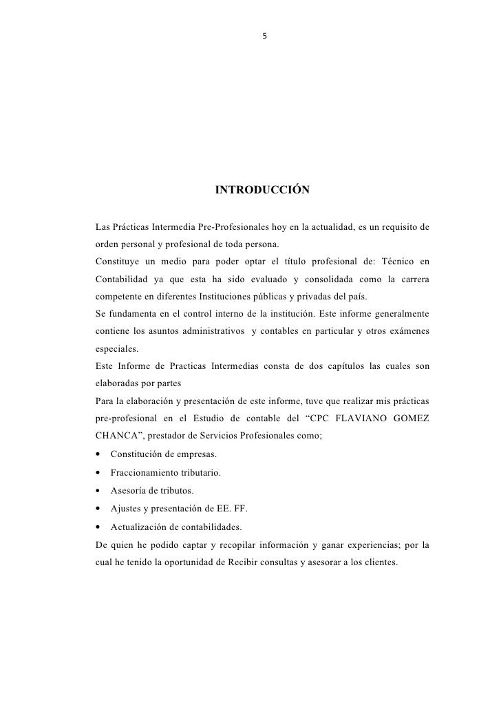 Informe de practicas contabilidad