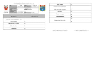 Informe de progreso del estudiante 5 C