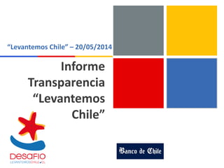 Informe
Transparencia
“Levantemos
Chile”
“Levantemos Chile” – 20/05/2014
 