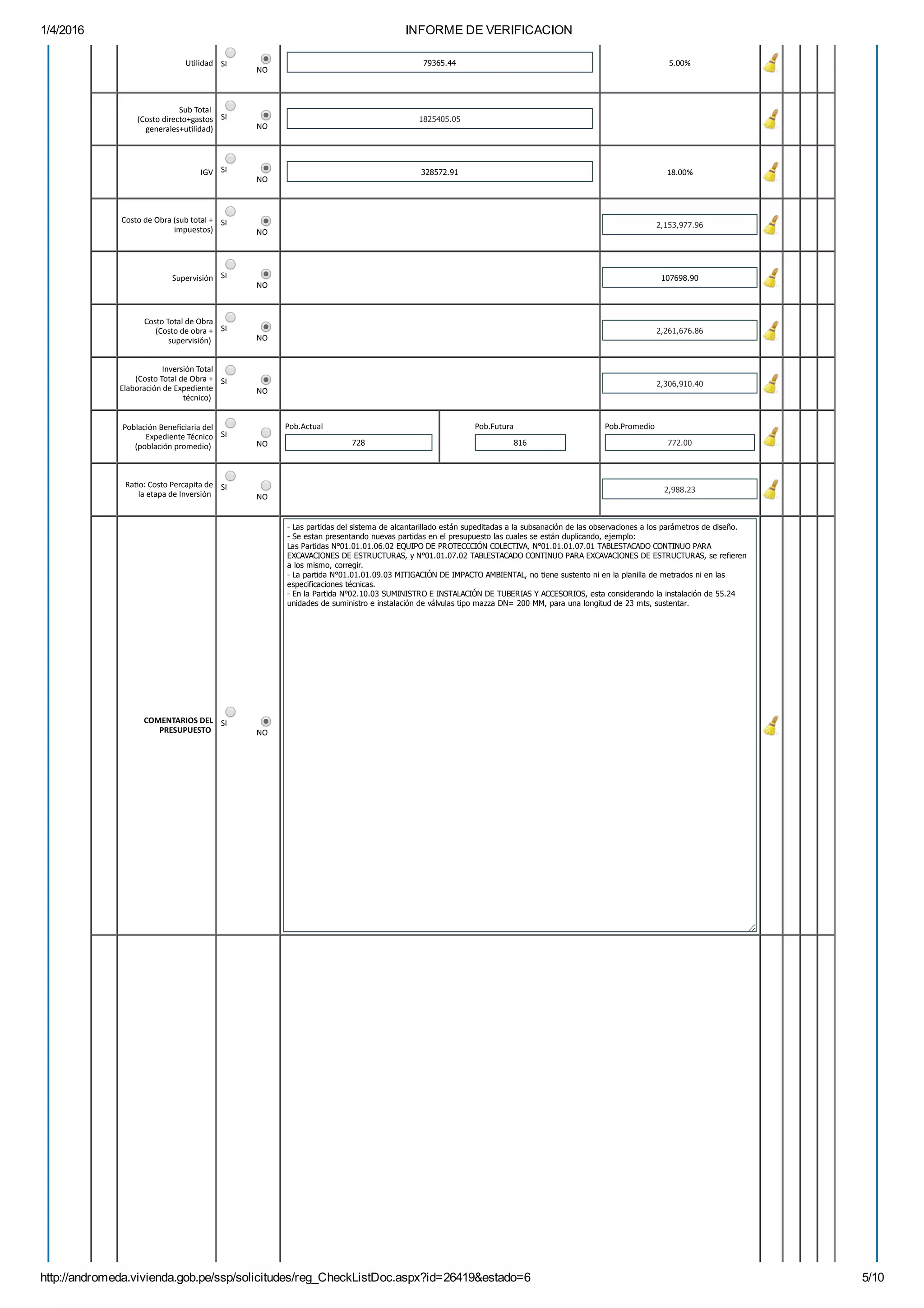 Informe de verificacion | PDF