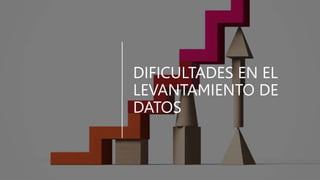 DIFICULTADES EN EL
LEVANTAMIENTO DE
DATOS
 