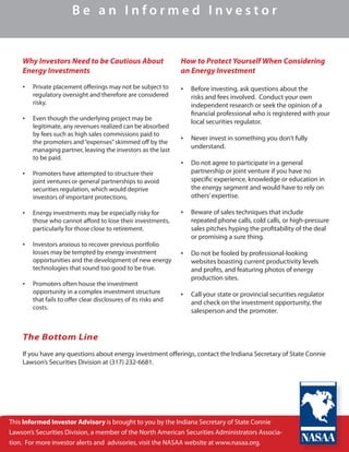 Informed Investor: Energy Investments | PDF