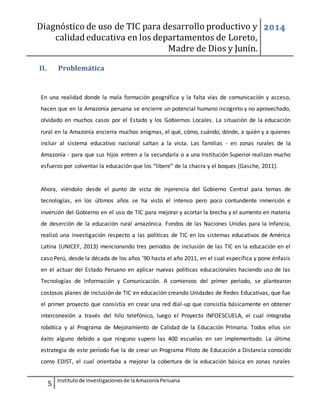 Diagnostico de TIC en escuelas rurales amazónicas | DOCX