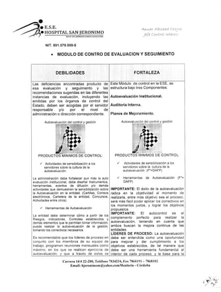 Informe ejecutivo cuatrimestral del sistema de control de interno | PDF
