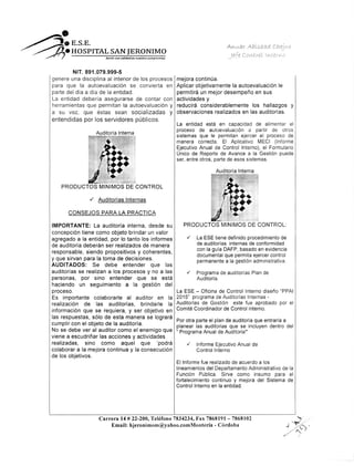 Informe ejecutivo cuatrimestral del sistema de control de interno | PDF