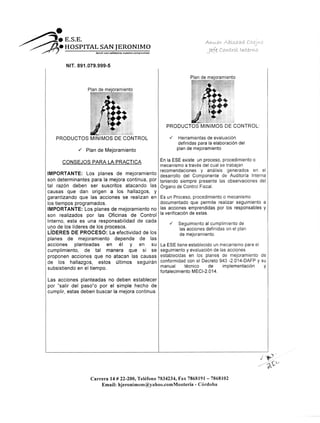 Informe ejecutivo cuatrimestral del sistema de control de interno | PDF
