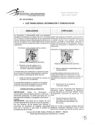Informe ejecutivo cuatrimestral del sistema de control de interno | PDF