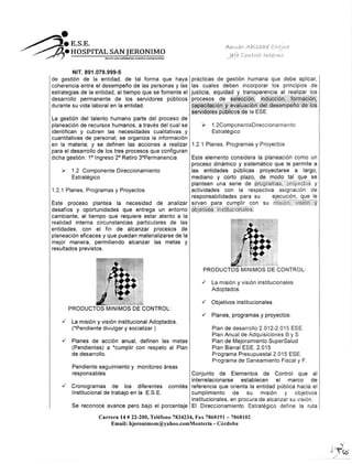 Informe ejecutivo cuatrimestral del sistema de control de interno | PDF