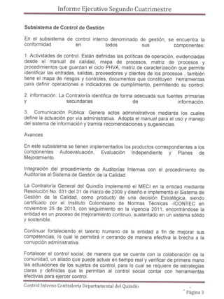 Informe ejecutivo segundo semestre