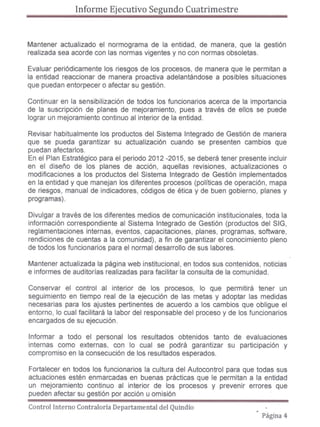 Informe ejecutivo segundo semestre