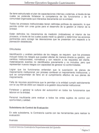 Informe ejecutivo segundo semestre