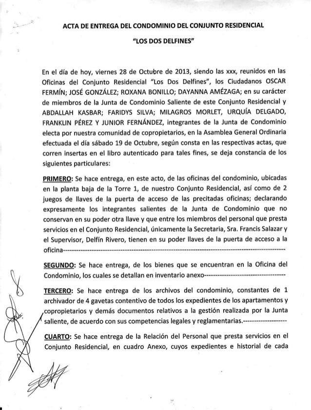 Informe Entrega Junta de Condominio 2013 2014