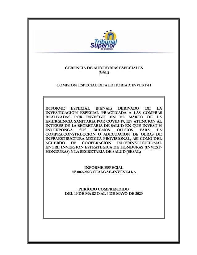 Informe Especial De Compras Realizadas Por Invest H