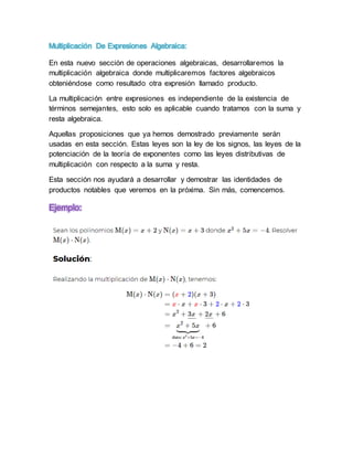 Informe expresiones algebraicas