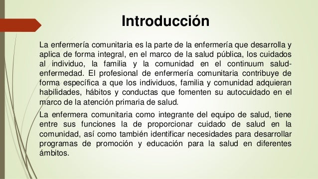 Introduccion De Practicas De Enfermeria Comunitaria