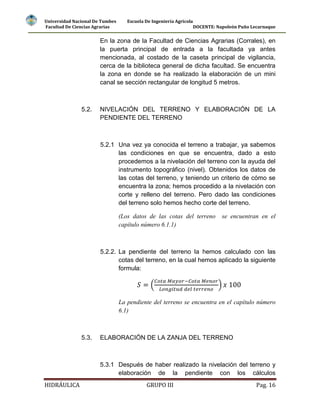 Rectangular Informe Informe final del canal rectangular iii | DOCX