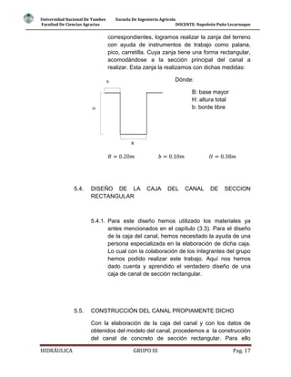 Rectangular Informe Informe final del canal rectangular iii | DOCX