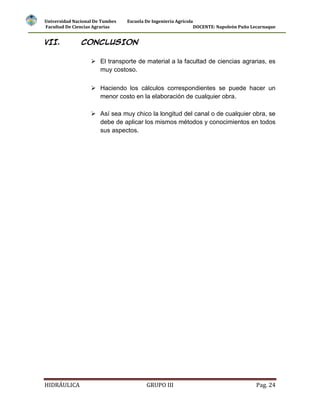 Rectangular Informe Informe final del canal rectangular iii | DOCX