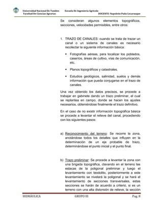Rectangular Informe Informe final del canal rectangular iii | DOCX