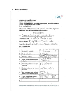 I. Ficha informativa
 