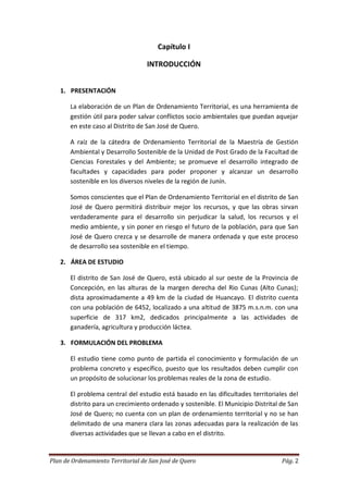 Ordenamiento territorial de San Jose de Quero | PDF
