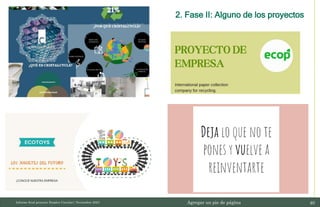Agregar un pie de página 40
10/11/2023
Informe final proyecto Emplea Circular| Noviembre 2023
2. Fase II: Alguno de los proyectos
 