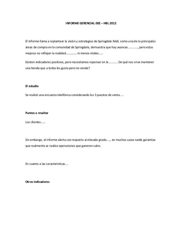 formatos de informes gerenciales