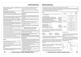 INFORME DE GESTIÓN 2013
Secretaría de Bienestar Social
patrimonio de Antioquia), la compra de los materiales de trabajo
(maquillaje, micrófonos, luces, telones, etc.) y el viaje de representación al
festival Antioquia vive el teatro 2013.
Pintura y escultura
Con el apoyo y aporte del docente del CER san miguel se trabaja un grupo
de jóvenes en el área de artes plásticas y pintura.
EQUIDAD Y GÉNERO (desarrollo integral de la mujer)
Para el año 2013 se generaron espacios de participación y organización de
la mujer Pequense buscando generar un desarrollo integral en cada una de
ellas.
Desde la dirección local de salud, ASOMUPE, la E.S.E hospital, comisaria
de familia y demás instituciones campañas de promoción y prevención
contra el maltrato a la mujer, rescate de sus derechos, autoestimas, etc.
Se desarrollaron dos asambleas de ASOMUPE un con capacitación por
parte de la entidad mujeres sin cadenas con miras a la protección y
valoración de la mujer, además con codesarrollo se busca la legalización de
ASOMUPE y capacitación de MAPRO
En convenio con la gobernación de Antioquia se desarrolla el programa la
escuela busca la mujer adulta con participación de 46 mujeres cabezas de
hogar a las cuales se les entrega alimentación y refrigerios para facilitar
sus estudios de primaria o secundaria.
Con el departamento para la prosperidad se desarrollo el proyecto mujeres
ahorradoras en acción, las mujeres del municipio de peque que forman
parte de este proyecto se comprometieron asistir a 33 sesiones durante
9 meses con los temas de equidad de género, micro finanzas,
asociatividad, y mentalidad empresarial.
El proyecto Mujeres Ahorradoras en Acción ha generado gran impacto en
el municipio de Peque cumpliendo una meta de 150 mujeres graduadas
con un ahorro de 43 millones de pesos ahorrado en sus cuentas
personales, además por cada 300.000 que la mujeres ahorren reciben un
incentivo por parte del gobierno de 150.000.
Las mujeres han terminado la primera etapa en la que recibieron algunos
incentivos como fueron cartillas, alcancías, camisetas, refrigerios esto las
motivo para terminar el proceso de formación. Teniendo las posibilidades
de pasar a las etapas complementarias, donde las mujeres tienen acceso a
microcréditos para fortalecer las unidades productivas
Y partir del 01 de Noviembre de 2013 las mujeres ahorradoras cuenta con
un micro seguro de vida que cubre caso de muerte o incapacidad total y
permanente, este micro seguro hace parte de las etapas complementarias.
JUVENTUD
Se apoyo permanentemente al consejo de la juventud en el liderazgo de
proyectos juveniles y trabajo social con los jóvenes.
Se apoyo de manera permanente la salida de los consejeros de la juventud
para su formación como lidéreles juveniles.
Se celebro la semana de la juventud con programación cultural, recreativa y
lúdica donde participaron todos los jóvenes de la zona urbana y un grupo
del corregimiento de los Llanos.
NIÑEZ
Se realizo convenio entre la gobernación de Antioquia por medio de la
gerencia de MANA y el municipio de peque para el funcionamiento y puesta
en marcha del centro de recuperación nutricional.

8

Se tiene en funcionamiento los diferentes hogares comunitarios del
municipio de Peque y se consiguió una más para el próximo año.
Se han realizado adecuaciones e intervenciones en el CDI condorcito.
Se ejecuta el programa con ICBF generaciones con bienestar favoreciendo
a 200 niños

INFORME DE GESTIÓN 2013
Secretaría de Bienestar Social
mayor satisfacción al ser atendidos en la vigencia 2013: Vacunación, Hospitalización, laboratorio y admisiones.
· En la vigencia 2013 se presentaron en el municipio de Peque 3 muertes perinatales de las cuales 1 fue institucional, las otras 2 en el área rural. Desde la
E.S.E hospital elaboramos los estudios de caso y reportamos a los entes de control con las evidencias. Desde la institución estamos trabajando por el
mejoramiento continuo de los servicios y el cumplimiento en los protocolos de atención.
· En cuanto a la producción hospitalaria es relevante dar a conocer:

En conjunto con la OIM se desarrolla convenio de intervención a 200 niños
con el fin de generar valores y prevenir que los niños sean involucrados en
los conflictos sociales.

Gestión.

ADULTO MAYOR

· Durante la vigencia 2013 se firmaron convenios interadministrativos por valor de
$1.157.426, distribuidos así:

Se reactivaron los centros vida de las veredas de santa Águeda, san pablo,
las faldas de peque, toldas, el chamizo, el paramo, los llanos y la zona
urbana. Trabajando en cada uno de estos grupos la lúdica, la recreación, la
salud ocupacional.
Se le garantiza la sostenibilidad y funcionalidad del centro de protección del
adulto mayor, además se le asigno una auxiliar enfermería para su buen
funcionamiento.
Se siguen realizando inscripciones semestrales para actualizar la base de
datos del programa Colombia mayor para el subsidio económico.
Se viene entregando 140 paquetes alimentarios en convenio entre
municipio y gobernación de Antioquia.
Se cuenta con el apoyo a esta población a través de visitas docimiciliares
para la protección de los adultos mayores más vulnerables por medio de la
gerontóloga.

DIRECCIÓN LOCAL DE SALUD
El municipio de fue recertificado con un puntaje de 93 sobre 100
Se realizaron convenios con la ese hospital san francisco para la atención a
la población pobre no afiliad, para el plan de salud pública y para la
construcción del nuevo techo de la institución.
Se ejecutaron acciones en del plan operativo anual en aseguramiento,
promoción social, riesgos profesionales, emergencias y desastres.
E.S.E HOSPITAL SAN FRANCISCO.
Las actividades realizadas en las E.S.E Hospital San Francisco han estado
encaminadas al mejoramiento de los servicios de Salud, la infraestructura y
sus procesos financieros. A continuación relatamos los logros obtenidos
durante la vigencia 2013.
Atención al usuario.
· Se cumplió con el 100% de la programación de Brigadas extramurales,
donde se atendieron 2000 personas. Las veredas visitadas por el equipo
extramural Fueron: Bellavista, Renegado Valle, Barbacoas, la guadua,
Guayabal de Pená. Y las brigadas aéreas en Lomitas y El agrio.
· La E.S.E Hospital conformó el Club de la vida, el cual es un espacio para
los adultos mayores del área urbano y rural. SE cumplió con el 90% de
las reuniones programadas para la vigencia 2013.
· El porcentaje de satisfacción del usuario a 31 de octubre de acuerdo a las
encuestas realizadas fue de 95.5%.
· El número de Peticiones, quejas y reclamos (PQRS) recibidos en la
vigencia 2013 fueron 23, de las cuales se respondieron 19, mostrando
un porcentaje de resolutividad del 82.6%.
· Las felicitaciones escritas y recibidas en la institución fueron 11,
destacando el buen trato y amabilidad.
· Las siguientes son las dependencias donde los usuarios presentaron

CONSTRUYENDO EL CAMPO GANAMOS TODOS

Con la Gobernación Antioquia.
Seccional de Salud: Cofinanciación Alcantarillado y techos
Seccional de Salud-Hidroituango: Atención primaria en salud
Seccional de Salud-Hidroituango: Dotación equipos biomédicos
Seccional de Salud-Hidroituango: Telemedicina
Seccional de Salud. Atención primaria en salud renovada
Gerencia Infancia y Maná: Centro recuperación y atención integral
Gerencia Infancia y adolescencia: Atención integral menores 5 años
Gerencia de Seguridad alimentaria- maná

$ 80.000.000
$246.372.750
$189.900.000
$ 54.905.280
$ 76.700.000
$228.040.223
$291.123.189
$ 11.974.133

Con el Municipio de Peque.
Cofinanciación de la reparación del techo
Convenio de Salud Publica
Convenio voluntades atención del vinculado
Financiación nutricionista e insumos para APS

$ 80.000.000
$106.960.974
$138.000.000
$ 3.000.000

· Para la vigencia 2013 la E.S.E Hospital fomentó el aumento de la ocupación
laboral en el municipio de Peque, gracias a la firma de convenios
interadministrativos y con ellos nuevos programas para la comunidad. Entre las
personas a contratadas estuvieron
de los equipos biomédicos.
Psicólogas: 3,
Docentes: 4
Aux enfermería: 10

Enfermera: 1
Aux. de docencia: 4
Higienista: 3

Nutricionista: 1
Aux administrativos: 3
Servicios generales: 1

· Se realizó la modernización de los sistemas de información, por la actualización
de los módulos de facturación-Cartera, Admisiones, Inventarios y la adquisición de
la historia clínica electrónica por un valor de $ 28.000.000
· La institución adquirió Software de contabilidad, presupuesto y nómina que
durante todo el tiempo se hacía manual, adicional a ello el módulo de medios que se
utiliza para los reportes a los entes de control externo. Con estas adquisiciones se
entrega información financiera más exacta y fidedigna de la E.S.E. por un valor
$12.000.000

· Para la vigencia 2013 también se contrató la metrología de todos
los equipos biomédicos que requieren calibración y medidas
exactas de lectura por un valor de $ 7.428.640.
Financiera.
· A). El presupuesto inicial de la E.S.E para la vigencia 2013 fue de
$1.948.419.943 y con corte a 30 de Septiembre asciende a la
suma de $2.346.112.956, reflejando un incremento del 17%
producto de adiciones presupuestales por los convenios
interadministrativos firmados hasta ese corte.
· B) Balance General E.S.E:

· Contratamos con la Empresa “FUTURASEO” para la recolección de Residuos
Hospitalarios que genera la E.S.E, disminuyendo en 100% la contaminación
ambiental por la no emisión de gases tóxicos.
· Ampliación de la planta de Personal por aprobación de Junta Directiva para la
inclusión de 2 cargos nuevos: Auxiliar de enfermería y Regente de Farmacia.
· Se ejecutó un Contrato de Mantenimiento preventivo de equipos biomédicos por
valor de $7.730.008 garantizando en forma precisa y oportuna el funcionamiento

CONSTRUYENDO EL CAMPO GANAMOS TODOS

9

 