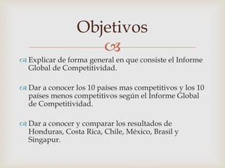 Informe global de competitividad 2016 2017 | PPTX