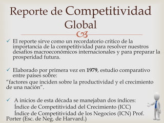 Informe global de competitividad 2016 2017 | PPTX