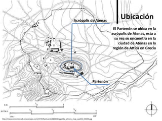 Ubicación
http://classconnection.s3.amazonaws.com/1579/flashcards/684436/jpg/16a_athens_map_aael04_03439.jpg
Acrópolis de Atenas
El Partenón se ubica en la
acrópolis de Atenas, esta a
su vez se encuentra en la
ciudad de Atenas en la
región de Attica en Grecia
Partenón
 